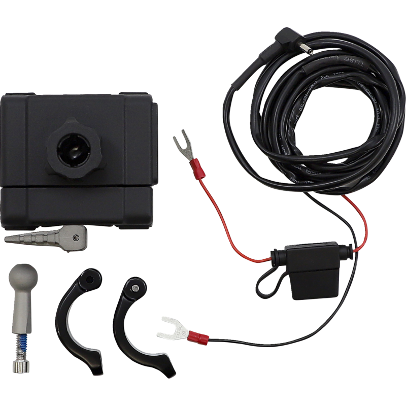 Smartphone Holder W/ Charger - Black, 1 1/4” Handlebar Mount