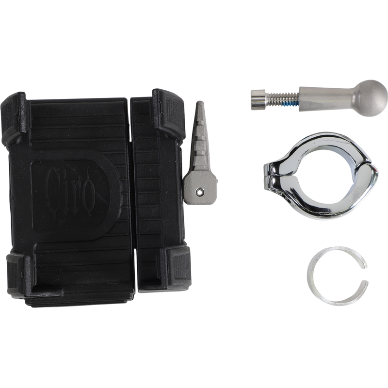 Smartphone Holder without Charger - Chrome Handlebar Mount (7/8"-1")