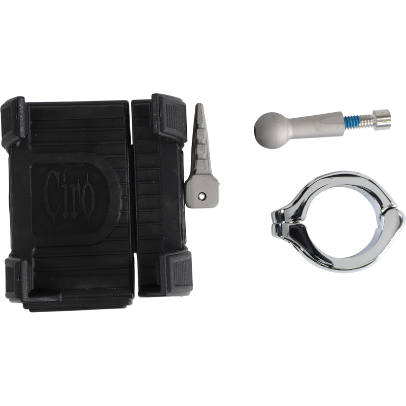 Smartphone Holder without Charger - Chrome Handlebar Mount (1-1/4")