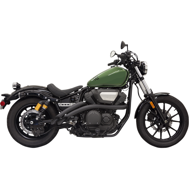 Bassani Black Radius Sweeper Pipes for Yamaha Bolt