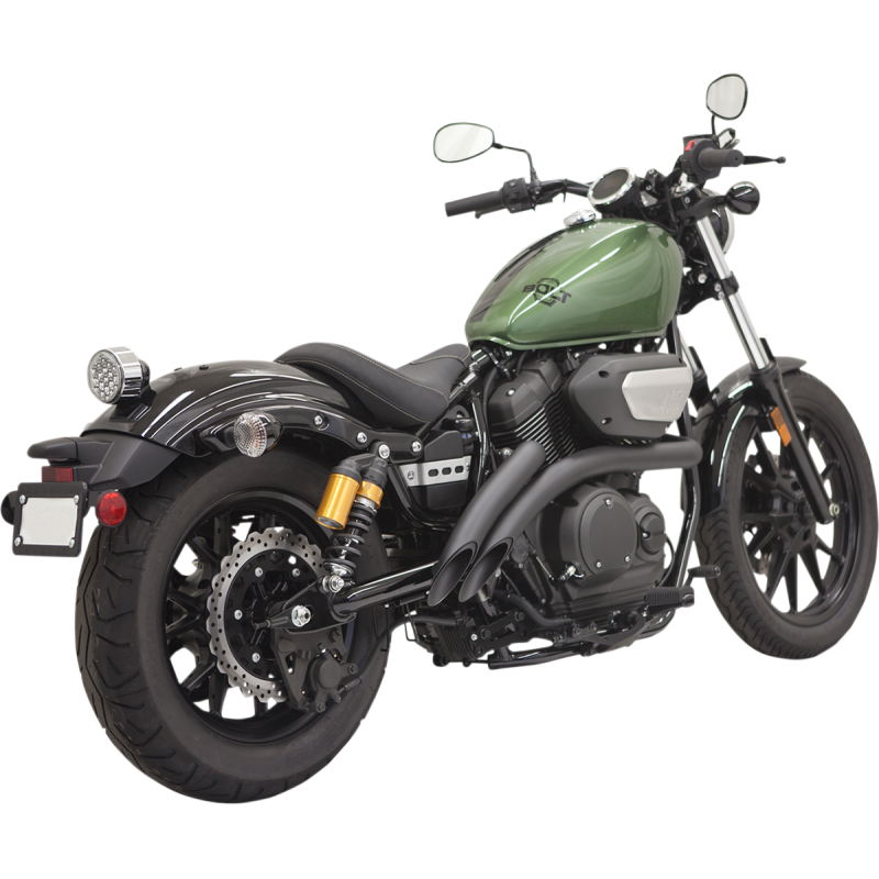 Bassani Black Radius Sweeper Pipes for Yamaha Bolt