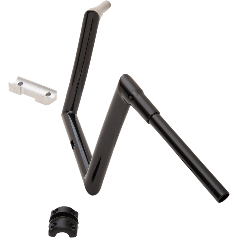 1 1/2" Strip Handlebar - Gloss Black, 10" End Rise