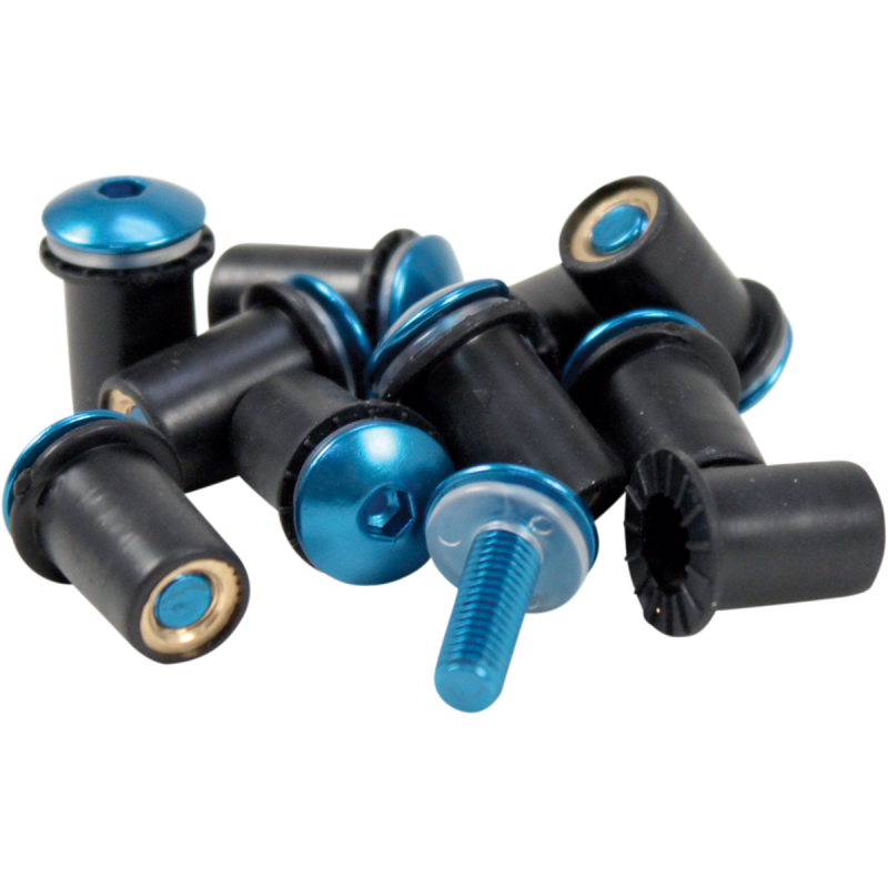 Round Windscreen Screw Kit - Blue