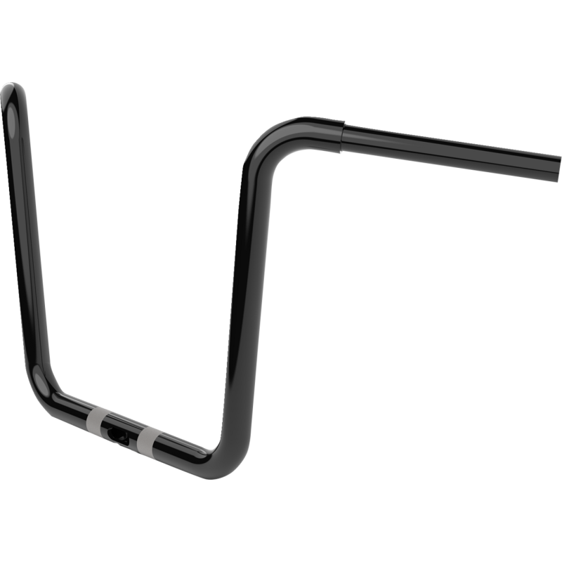 Gloss Black 1 1/4" Twin Round Handlebars, 14" End Rise