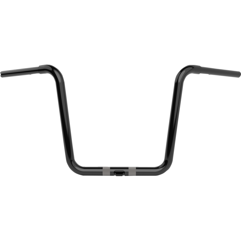 Gloss Black 1 1/4" Twin Round Handlebars, 14" End Rise