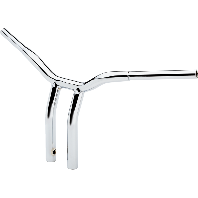 Chrome 1 1/4" One-Piece Kage Fighter T-Bars, 12" End Rise