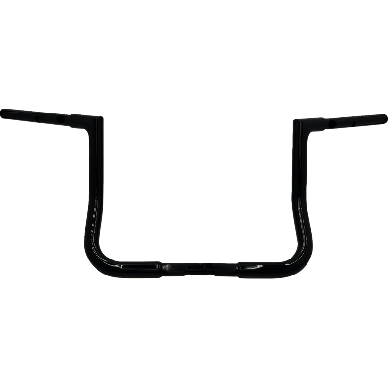 1 1/4" EZ Install Flat Top Handlebars - Gloss Black, 12" Rise