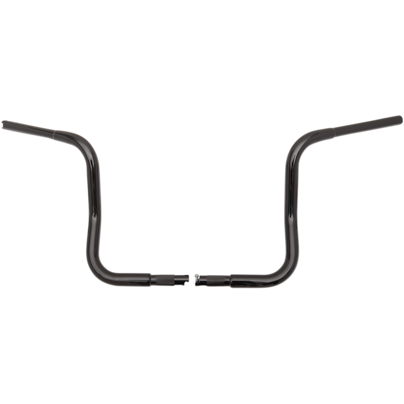 1 1/4" EZ Install Round Top Handlebars - Gloss Black, 16" Rise