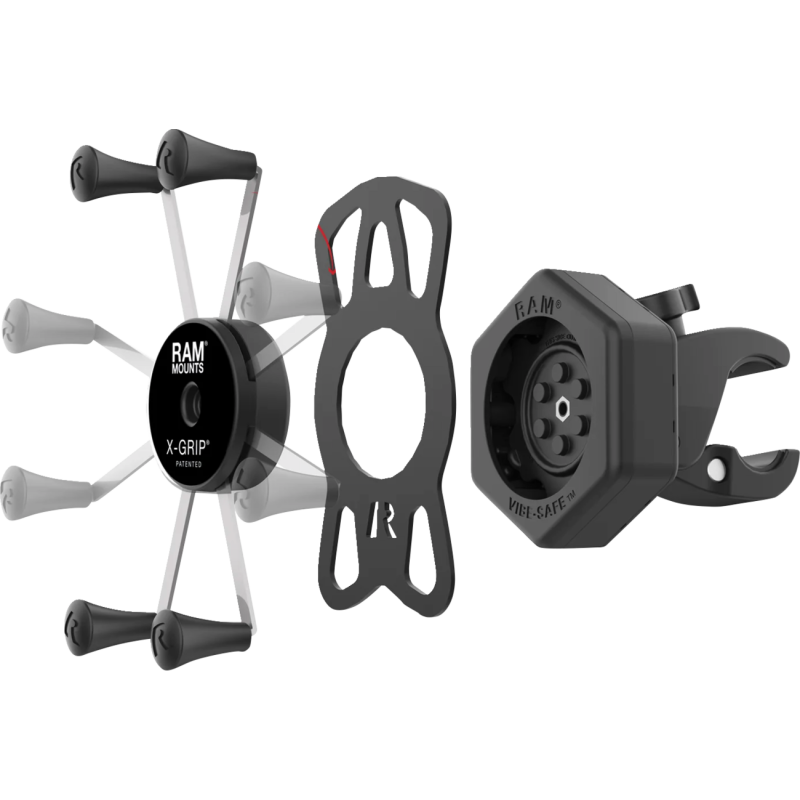 X-Grip Large Phone Mount with Vibe-Safe and Small Tough-Claw