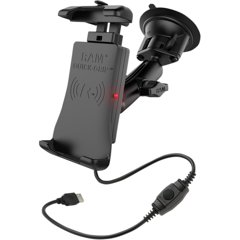 Quick-Grip Wireless Charging Holder with Suction Cup