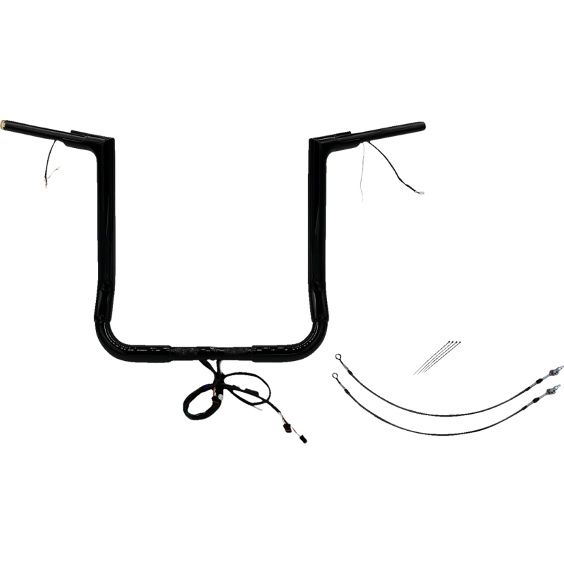 Flat Top Handlebar Kit - 16" Rise - Gloss Black