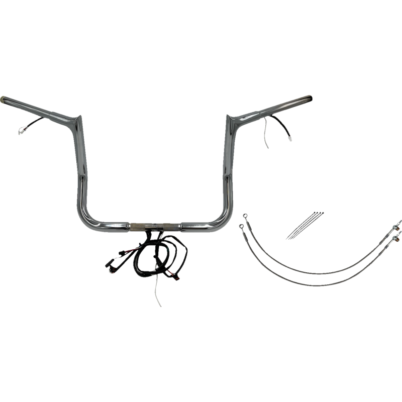 EZ Install Chrome 12" Pointed Top Handlebar Kit