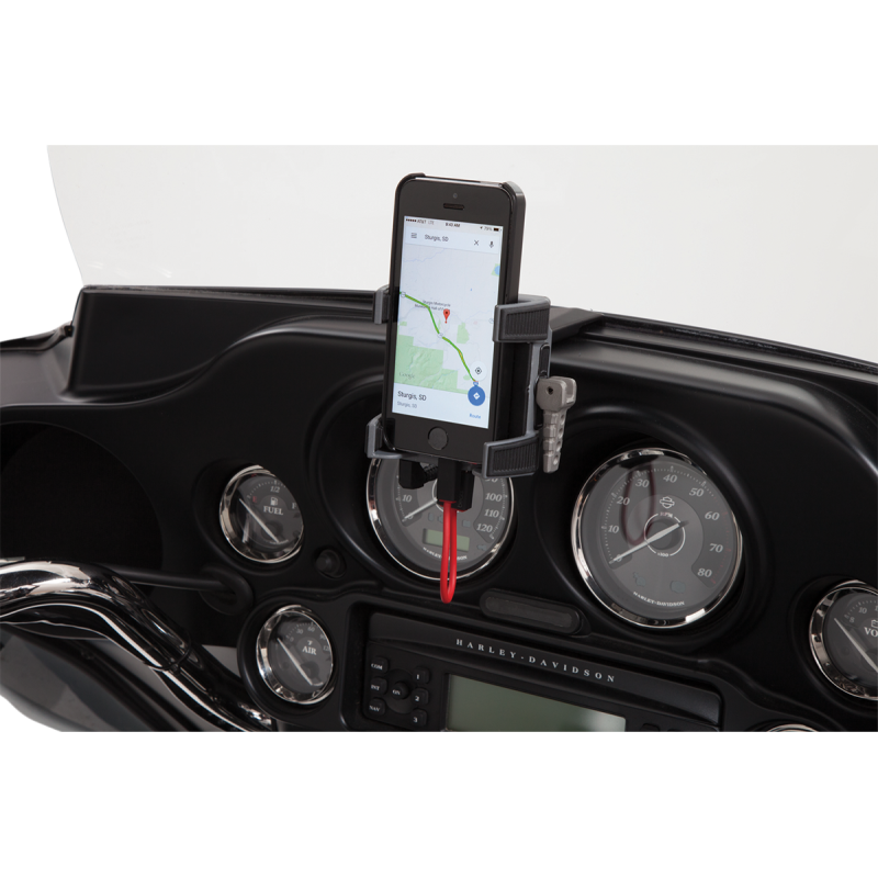 Smartphone Holder with Charger - Black Fairing Mount (14-23)