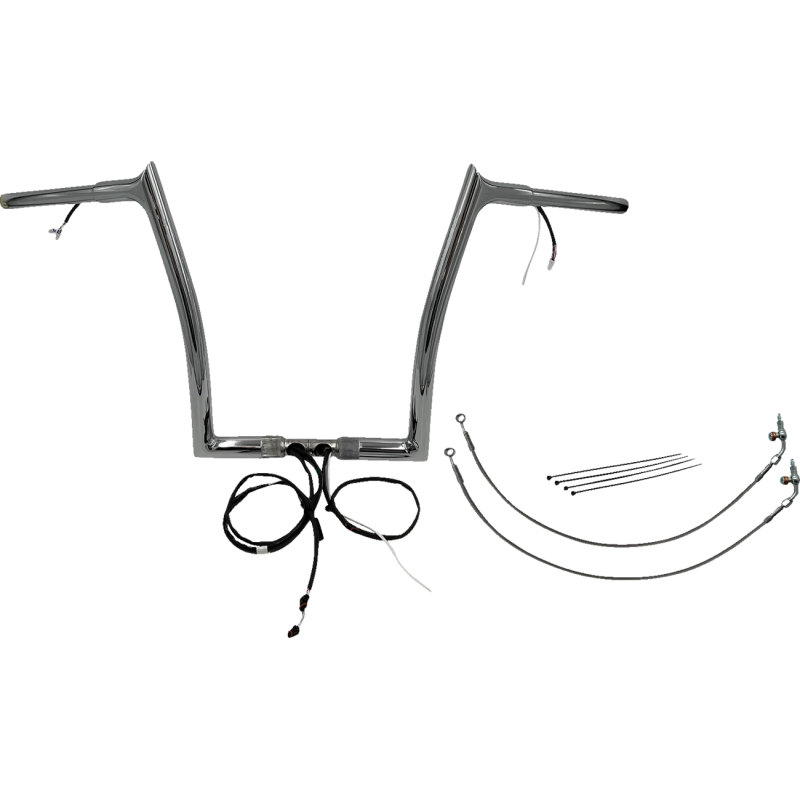 EZ Install Chrome 14" Pointed Top Handlebar Kit