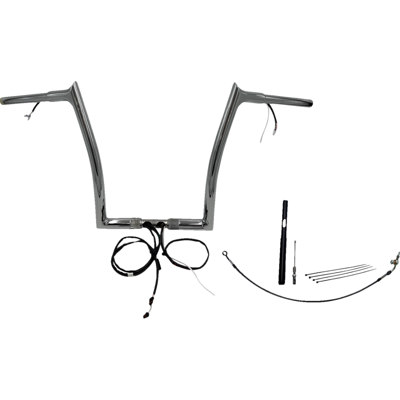 EZ Install Chrome 14" Pointed Top Handlebar Kit