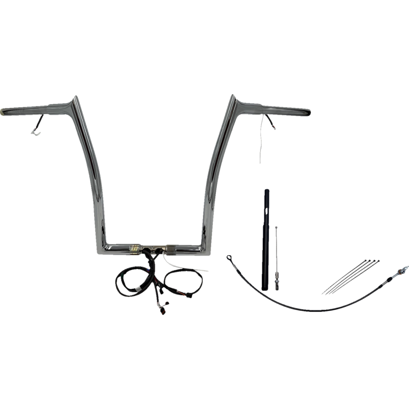 EZ Install Chrome 16" Pointed Top Handlebar Kit