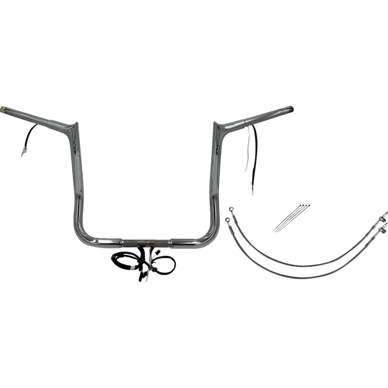 EZ Install Chrome 14" Pointed Top Handlebar Kit