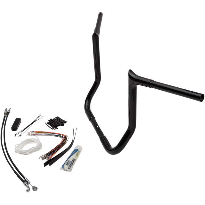 1 1/4" EZ Install Pointed Top Handlebar Kit - Gloss Black 14"