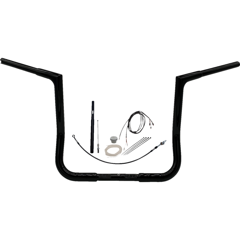 EZ Install 1 1/4" Flat Top Handlebar Gloss Black 14" Rise