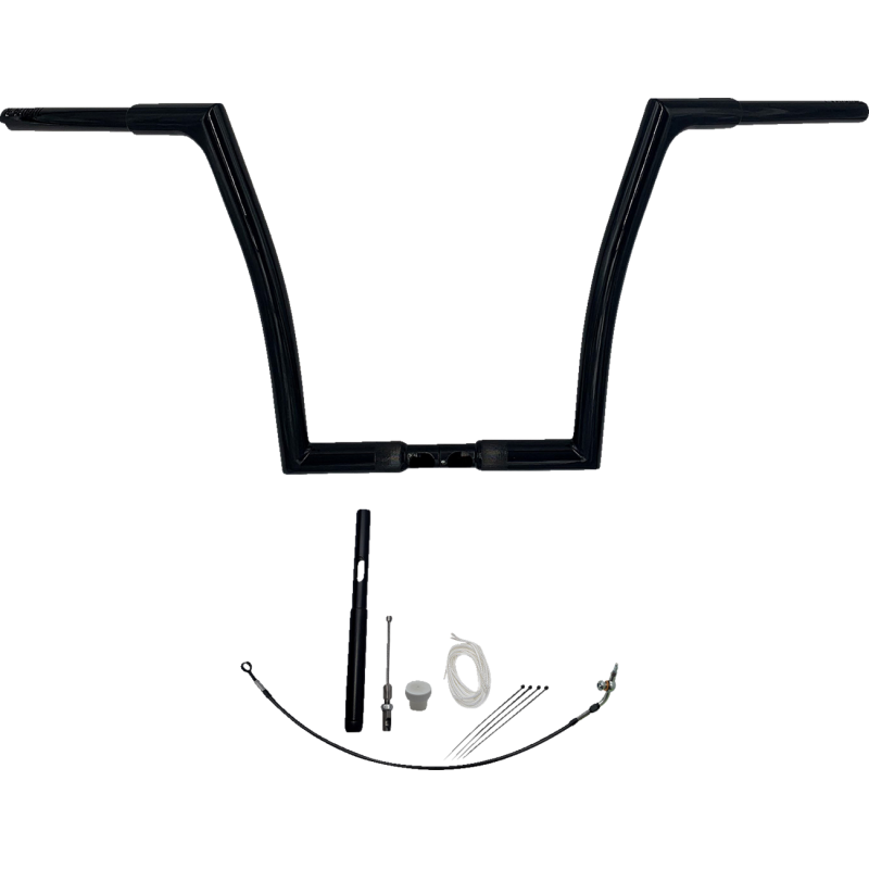 EZ Install 1 1/4" Flat Top Handlebar Gloss Black 14" Rise