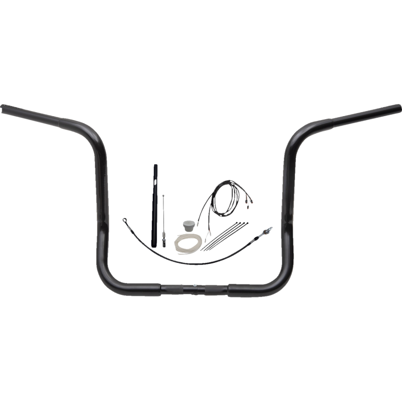 EZ Install 1 1/4" Round Top Handlebar Gloss Black 14" Rise