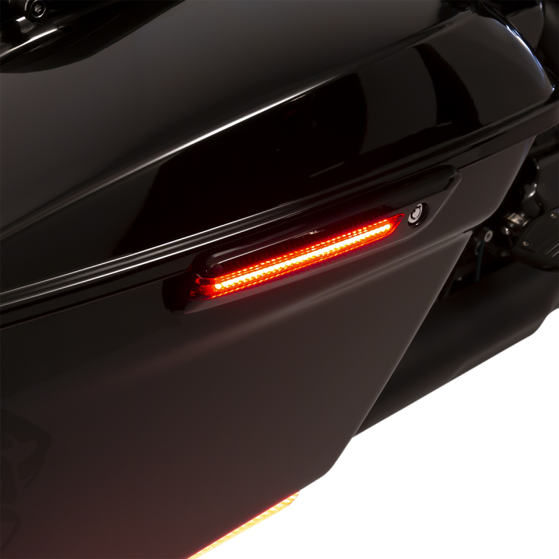 LED Hinge Covers - Red/Gloss Black