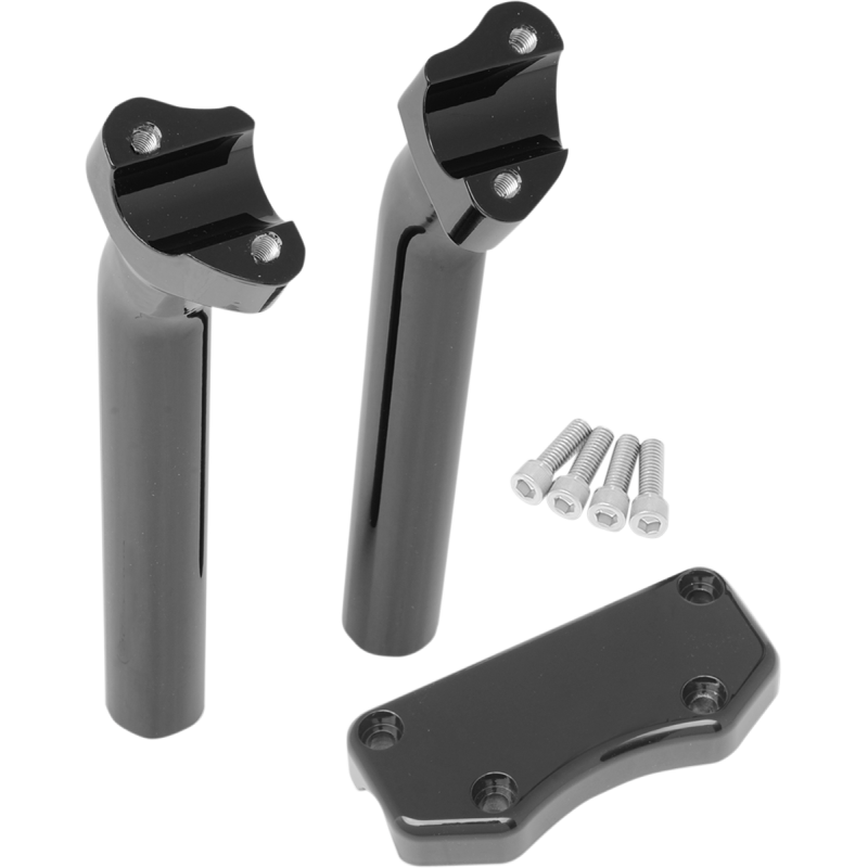 Riser/Clamp Kit 1" Dia Gloss Black 9 1/2"