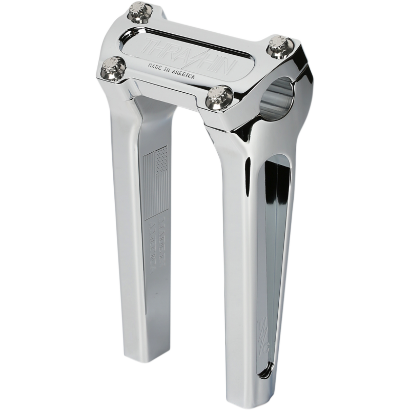 Thrashin Supply Straight Riser Kit, Chrome, 8" w/o gauge cutout