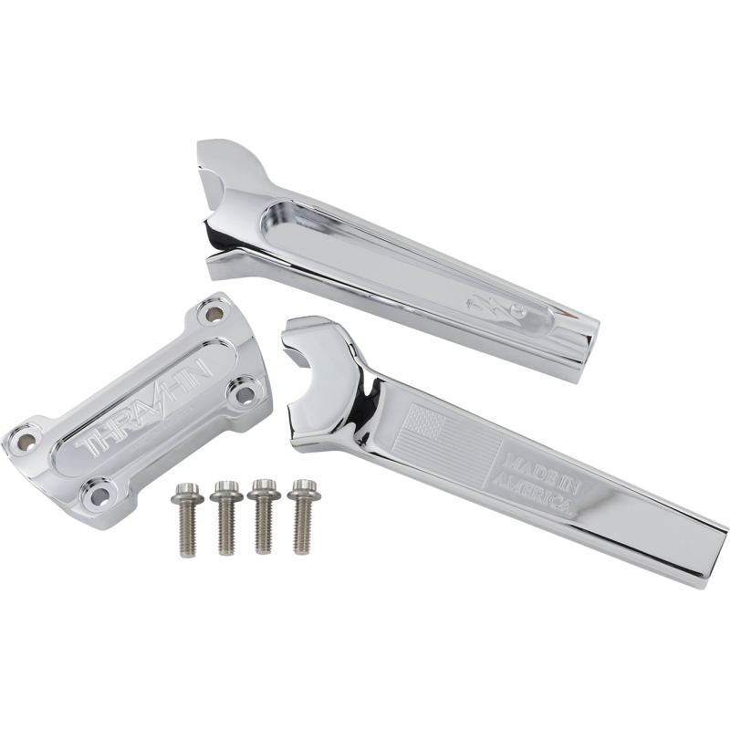 Thrashin Supply Straight Riser Kit, Chrome, 8" w/o gauge cutout