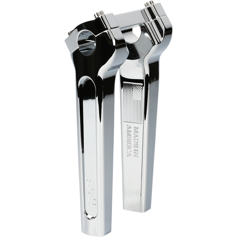 Thrashin Supply Straight Riser Kit, Chrome, 8" w/o gauge cutout