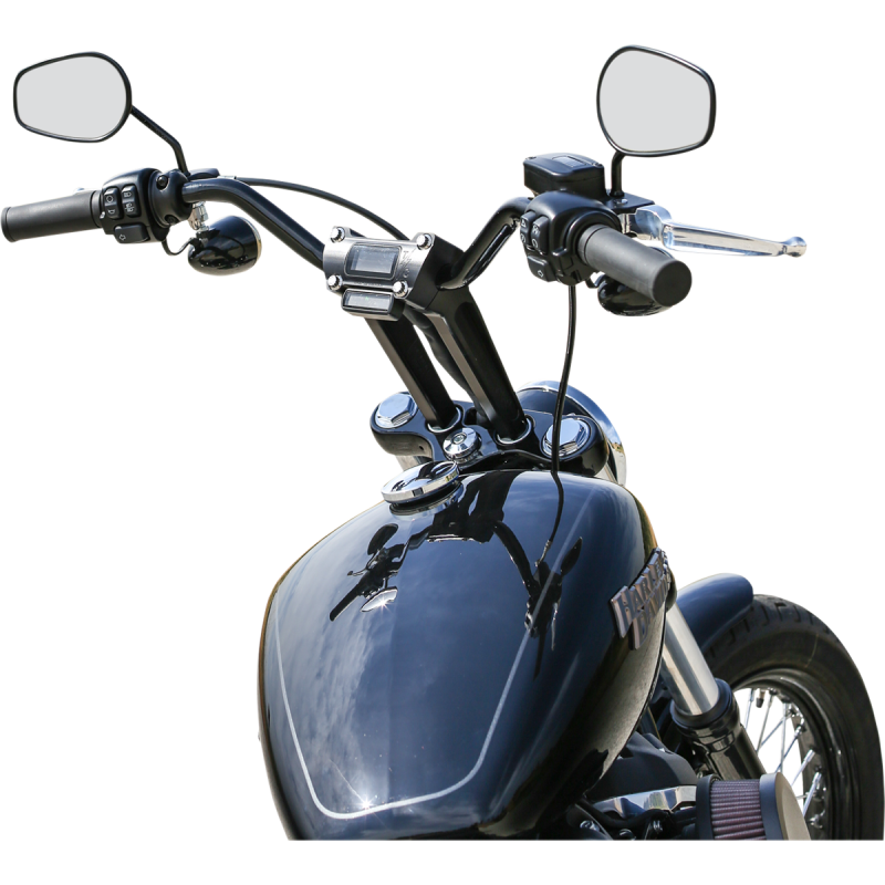 Straight Riser 8" w/ Gauge Cutout Anodized Black