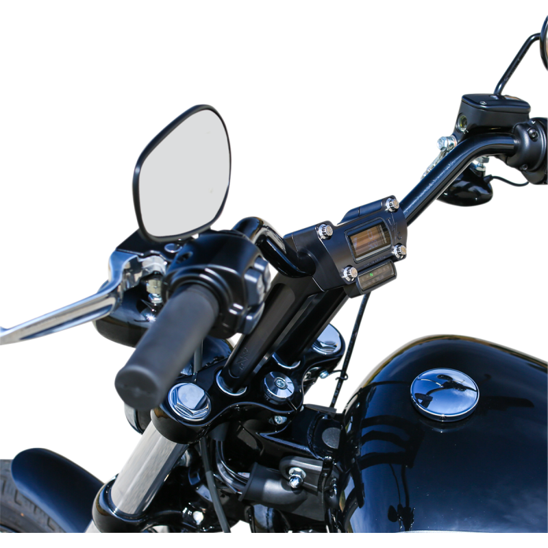 Straight Riser 8" w/ Gauge Cutout Anodized Black