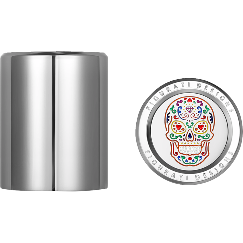 Docking Cover Mirror Polished w/ Sugar Skull