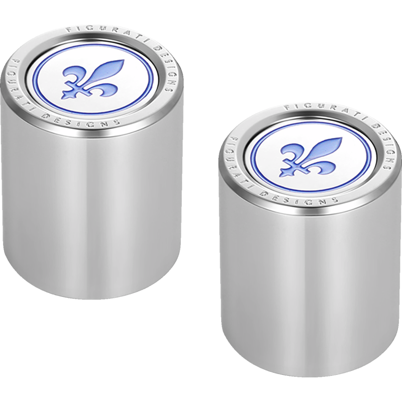 Docking Cover Mirror Polished w/ Blue Fleur-De-Lis