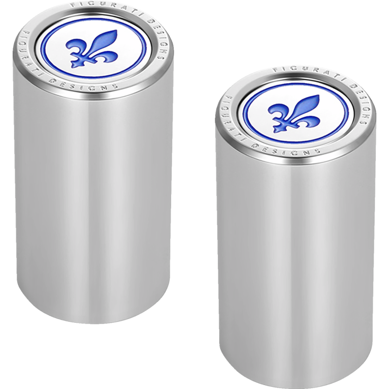 Docking Cover Mirror Polished w/ Blue Fleur-De-Lis