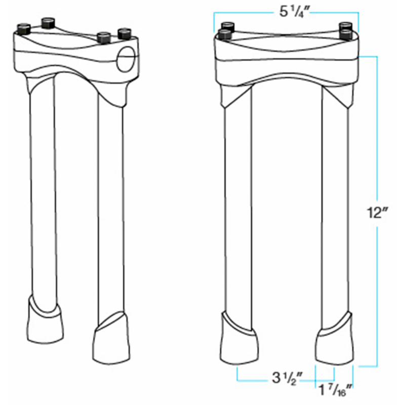 Biltwell Murdock Straight Riser - Black 12"