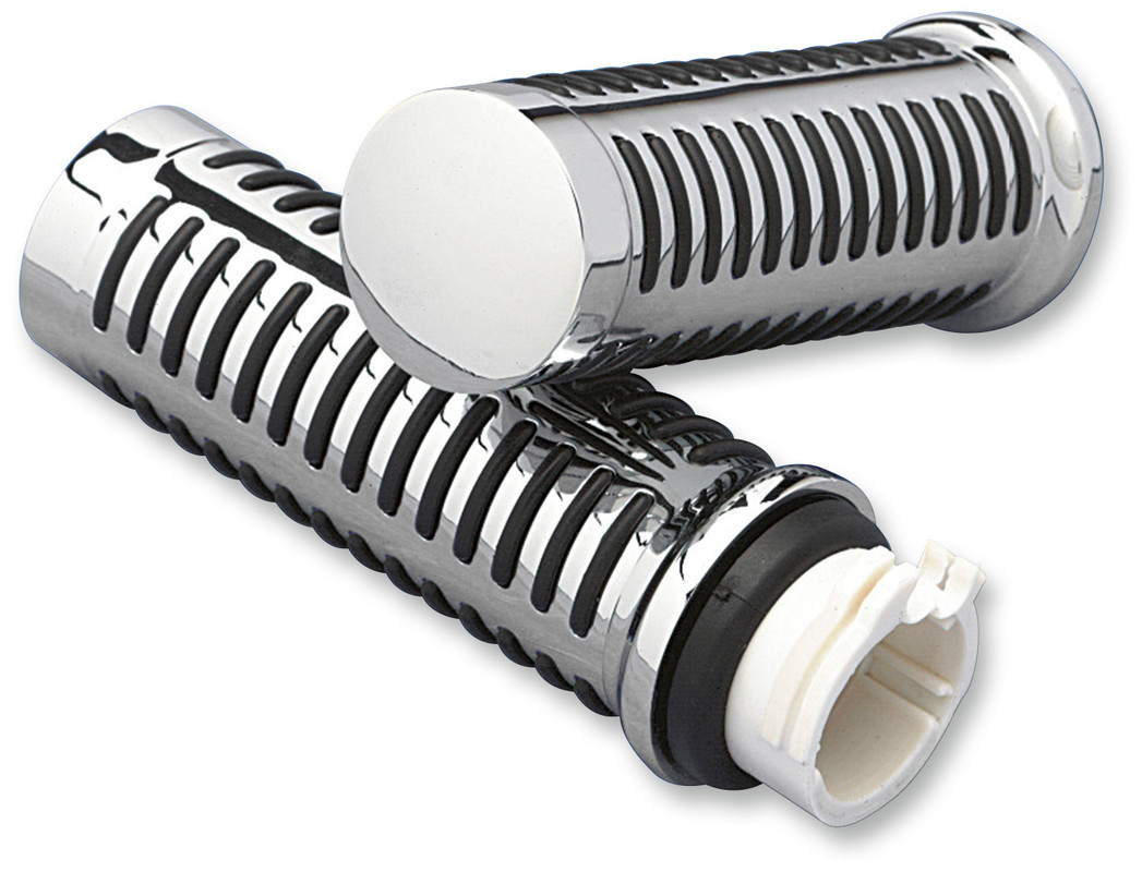 Drag Specialties Chrome O-Ring Design Grips