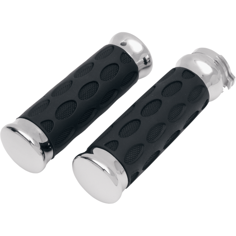 Chrome Custom Rubber Grips