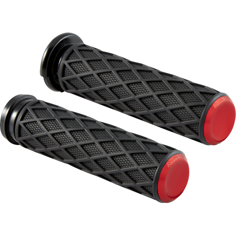 Arlen Ness Diamond Grips - Red Anodized