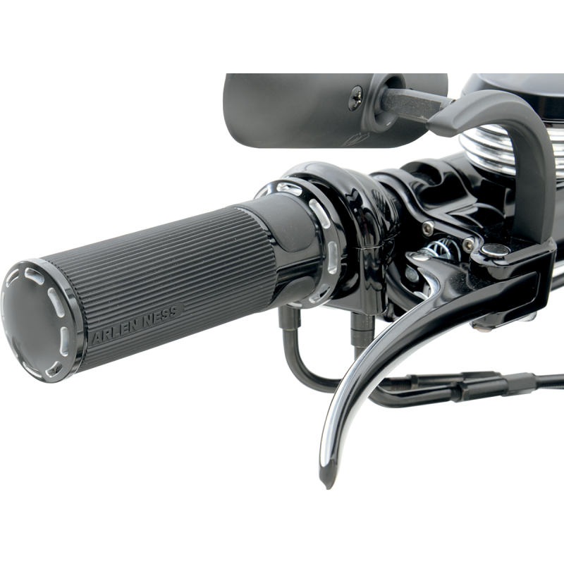 Arlen Ness Fusion Grips - Slot Track, Black Anodized