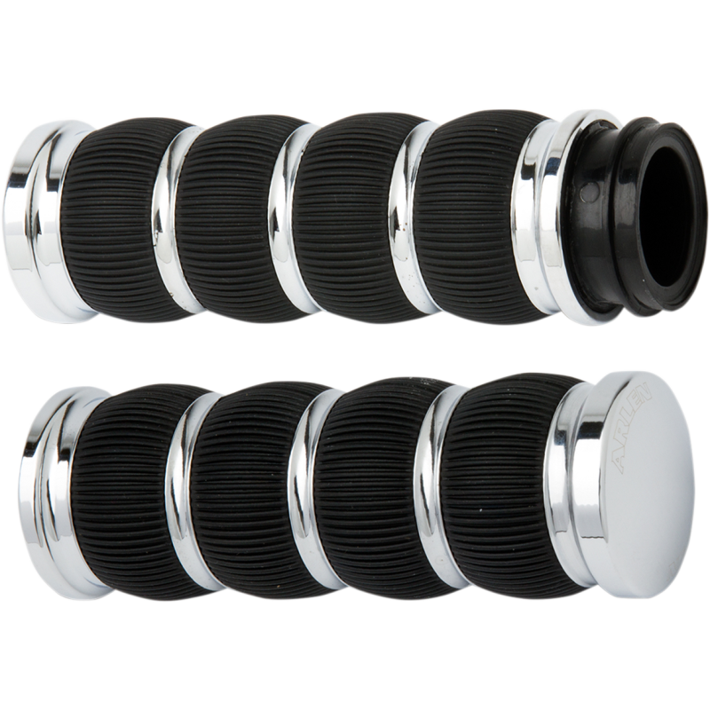 Fusion Ring Leader Grips - Chrome - 99-17 Twin Cam