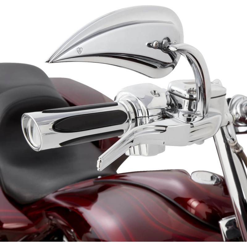 Arlen Ness Comfort Grips - Deep Cut, Chrome