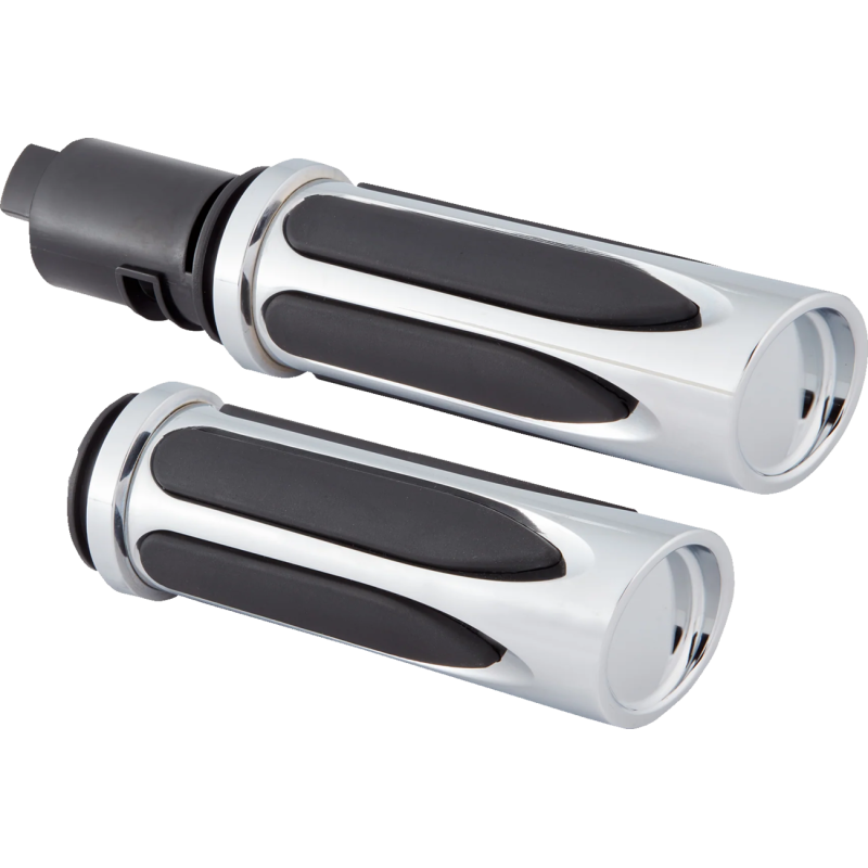Arlen Ness Comfort Grips - Deep Cut, Chrome