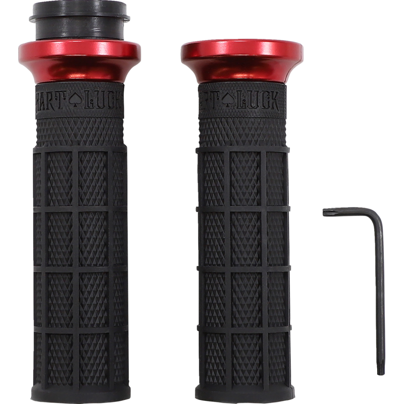 ODI Hart-Luck V-Twin Lock-On Grips - Black/Red