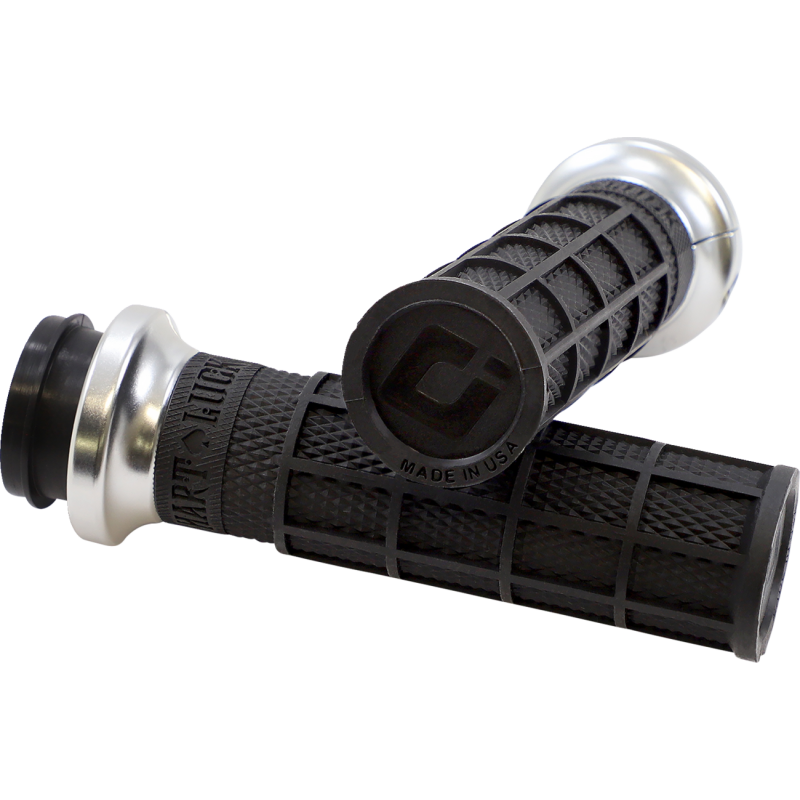 ODI Hart-Luck V-Twin Lock-On Grips - Black/Silver