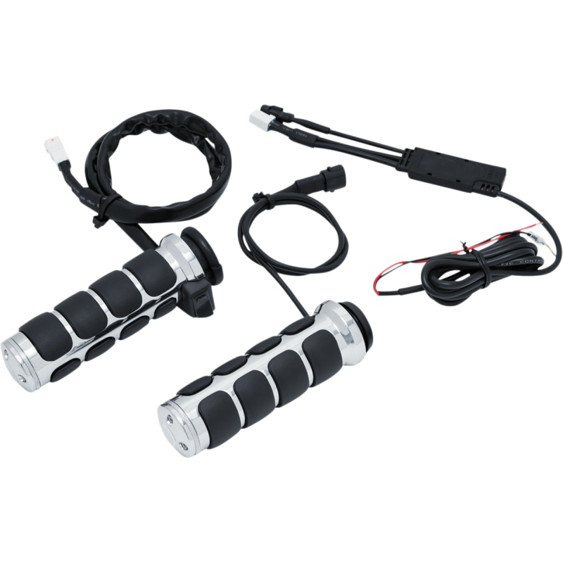Heated ISO Grips Electronic Throttle Chrome