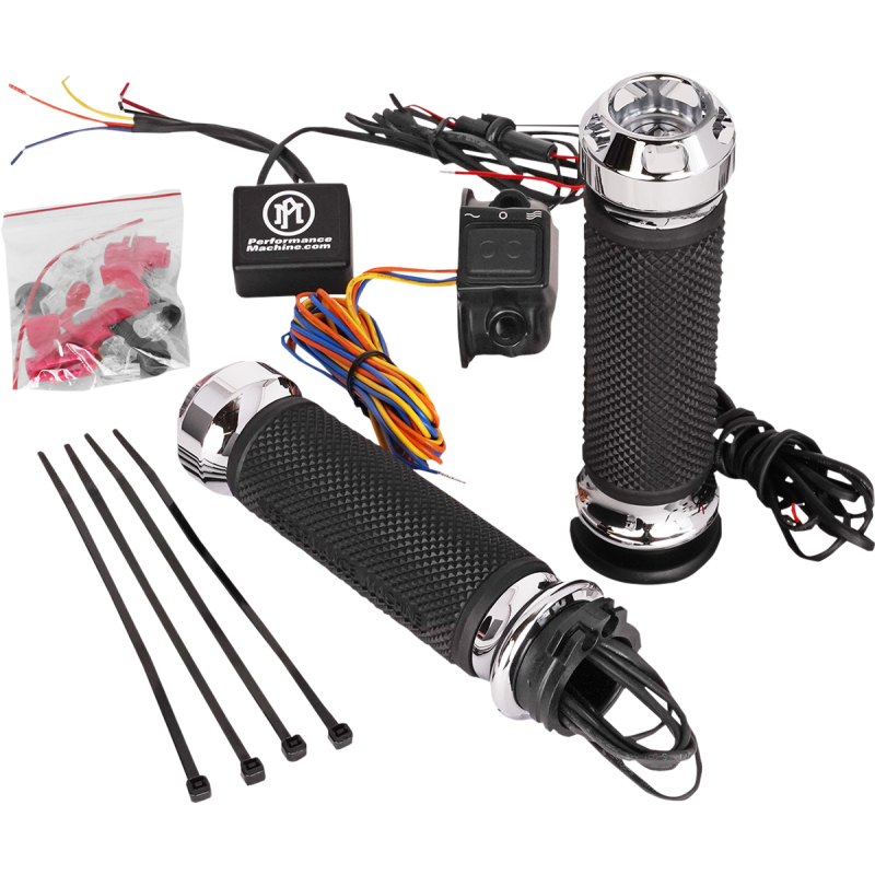 Heated Apex Grips Chrome (Cable)