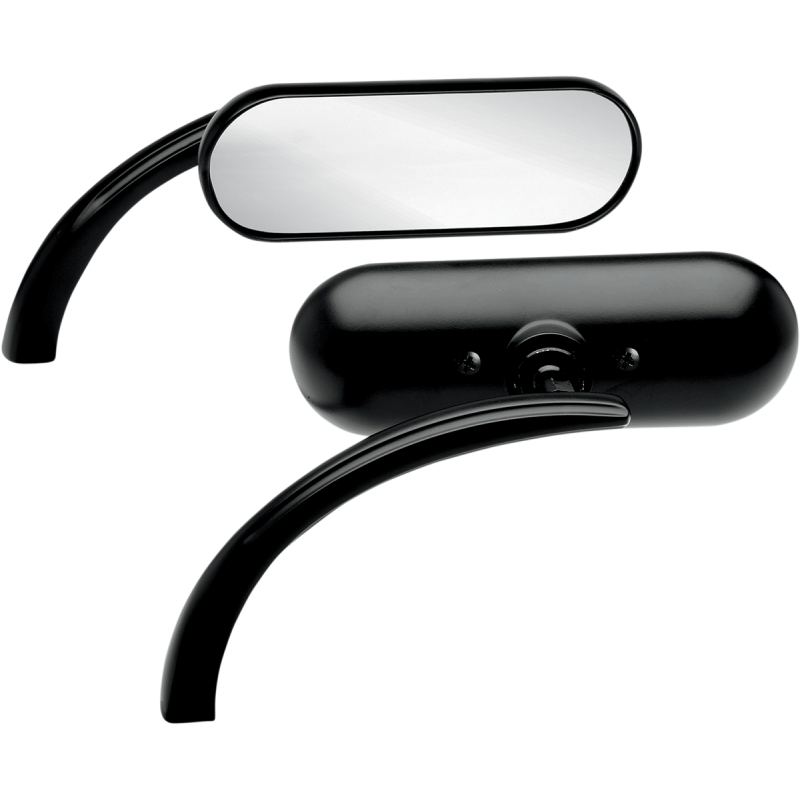 Arlen Ness Micro Mirrors - Mini Oval, Left - Black