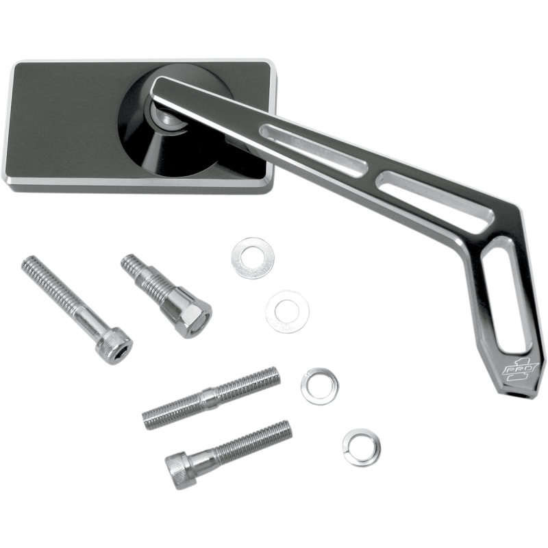 Billet Aluminum Mirror - Smooth Head Right (Black Anodized)