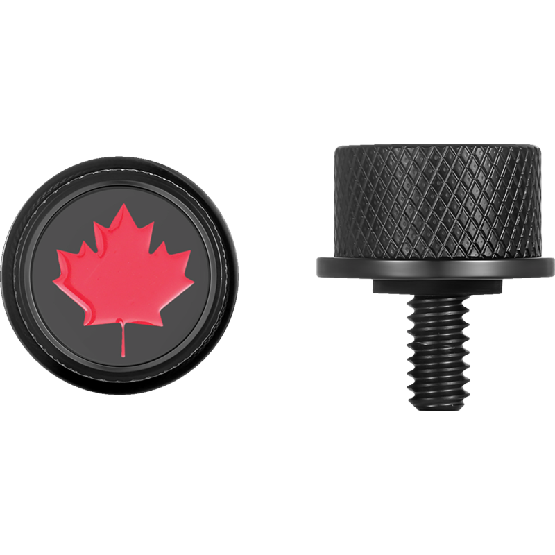 Seat Screw Black Red Maple Leaf